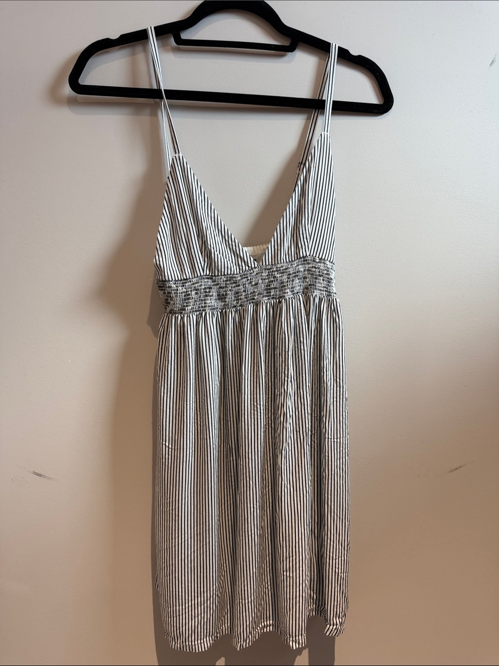 Volcom Black and White Striped Midi Sundress